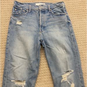 Mother Superior The Tomcat Distressed Straight Leg Jeans In The Confession 29.